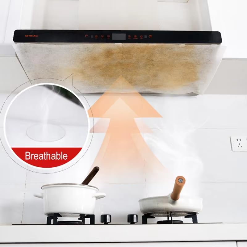LBGWOEC 24PCS Disposable range Hood Filters Sheets,Nonwoven oil filter paper,hood filters for kitchen,Flame retardant high temperature filter fabric (43 * 45CM) - Image 3